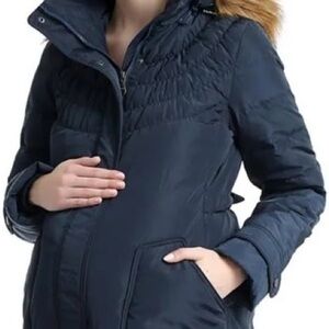 Kimi + Kai Maternity Winter Coat Navy Medium